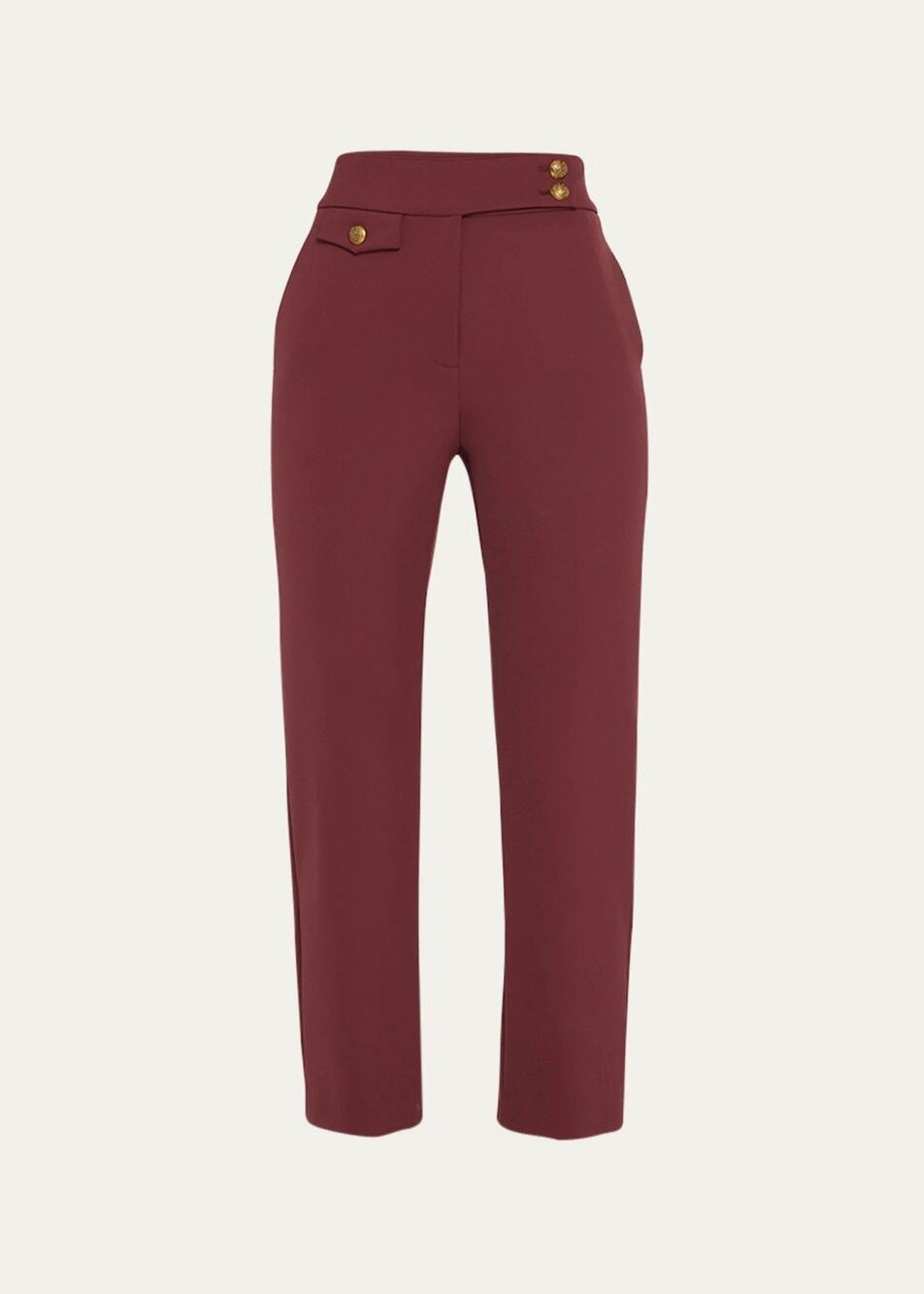 Veronica Beard Renzo Slim-Leg Pant Navy Cropped Flap-Pocket Pant Pink 14